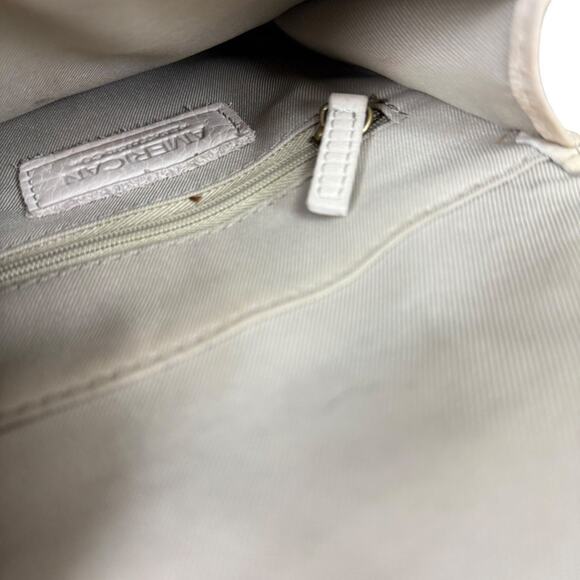 American Leather Co Cream Ivory Leather Crossbody Small Purse Card Organizer Bag - Picture 16 of 16